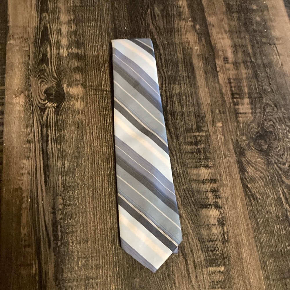 Wembley Blue and Gray Striped Tie Classic Accessory
